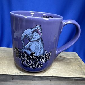 Rainforest Cafe TUKI MAKEETA Elephant Purple 16 OZ. Ceramic Coffee Mug VTG 2000